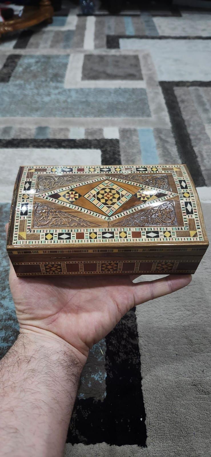 Mosaic box, original Syrian hand made jewelry box